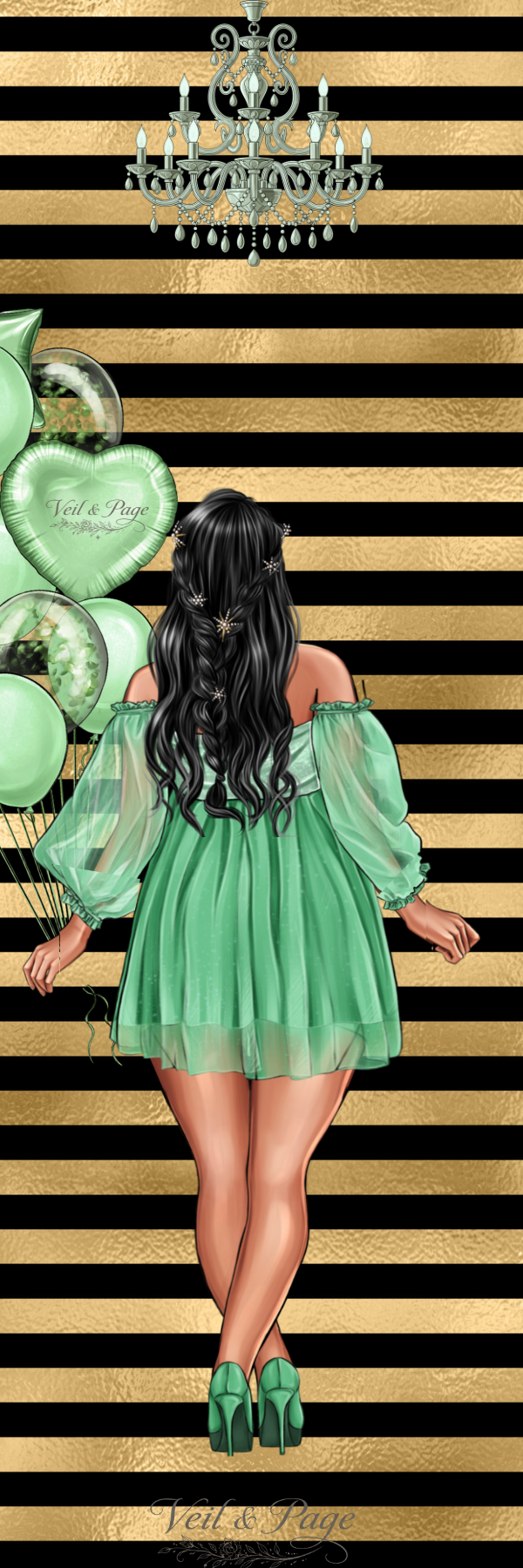 Ladies With Balloons Bookmark Set – Printable Digital Download (4 pc)