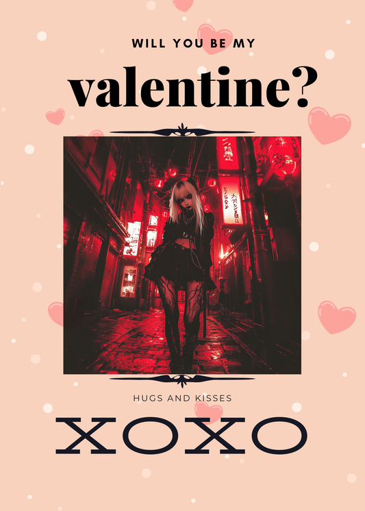 Valentine Girl Printable Card